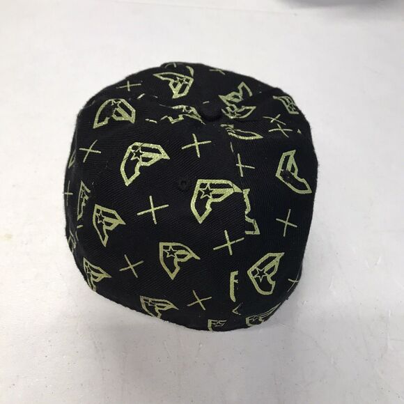 New Era Famous Stars And Straps X Black Neon Green Hat Size 7 1/4 DJ Skate Y2k - Picture 3 of 5